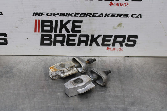 07 KAWASAKI NINJA 650 EX650 SWINGARM CHAIN TENSIONER ADJUSTMENT BRACKETS  BB844