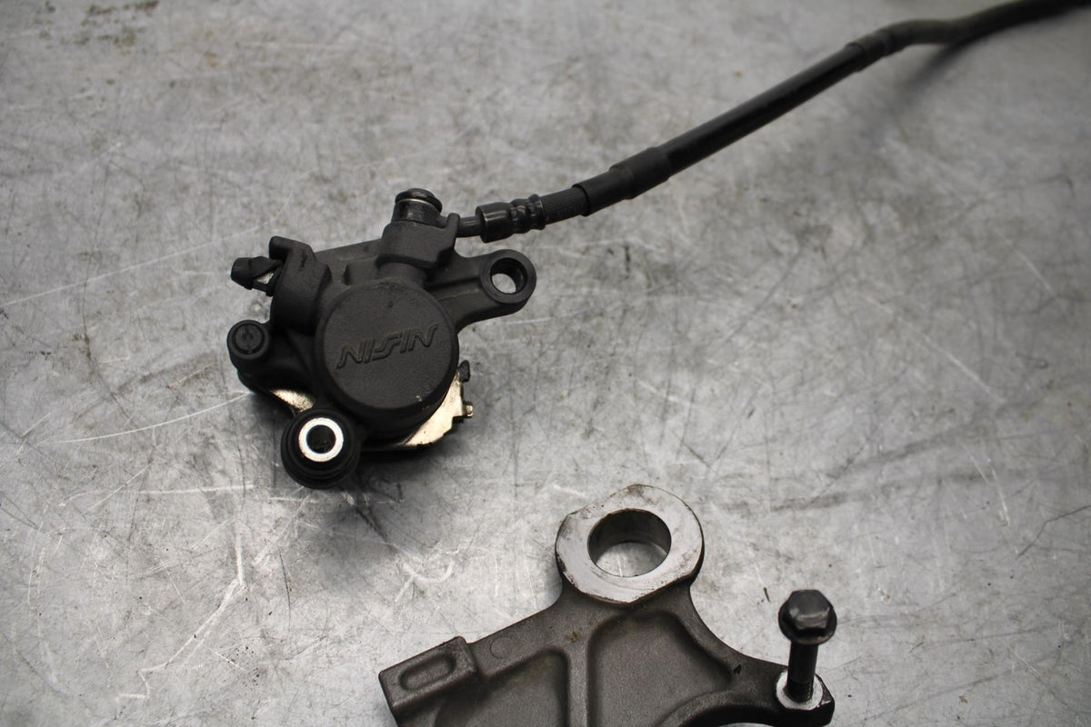 08-16 YAMAHA YZF R6 REAR BACK BRAKE CALIPER W MOUNT BRACKET BB431