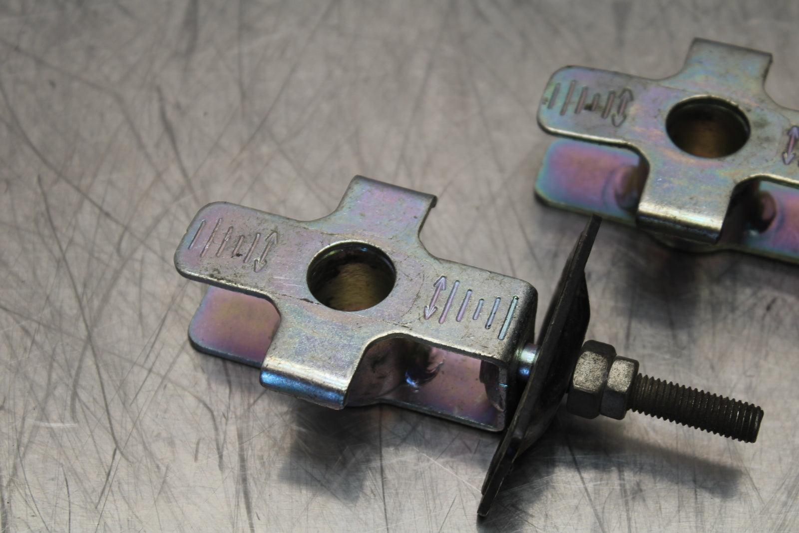 15-16 HONDA CB300F SWINGARM CHAIN TENSIONER ADJUSTMENT BRACKETS  BB150