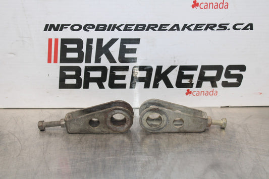 77 SUZUKI GS750 SWINGARM CHAIN TENSIONER ADJUSTMENT BRACKETS  BB779