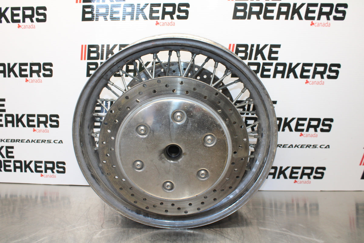 04 YAMAHA ROAD STAR XV1700A FRONT WHEEL FRONT RIM & ROTORS BB155
