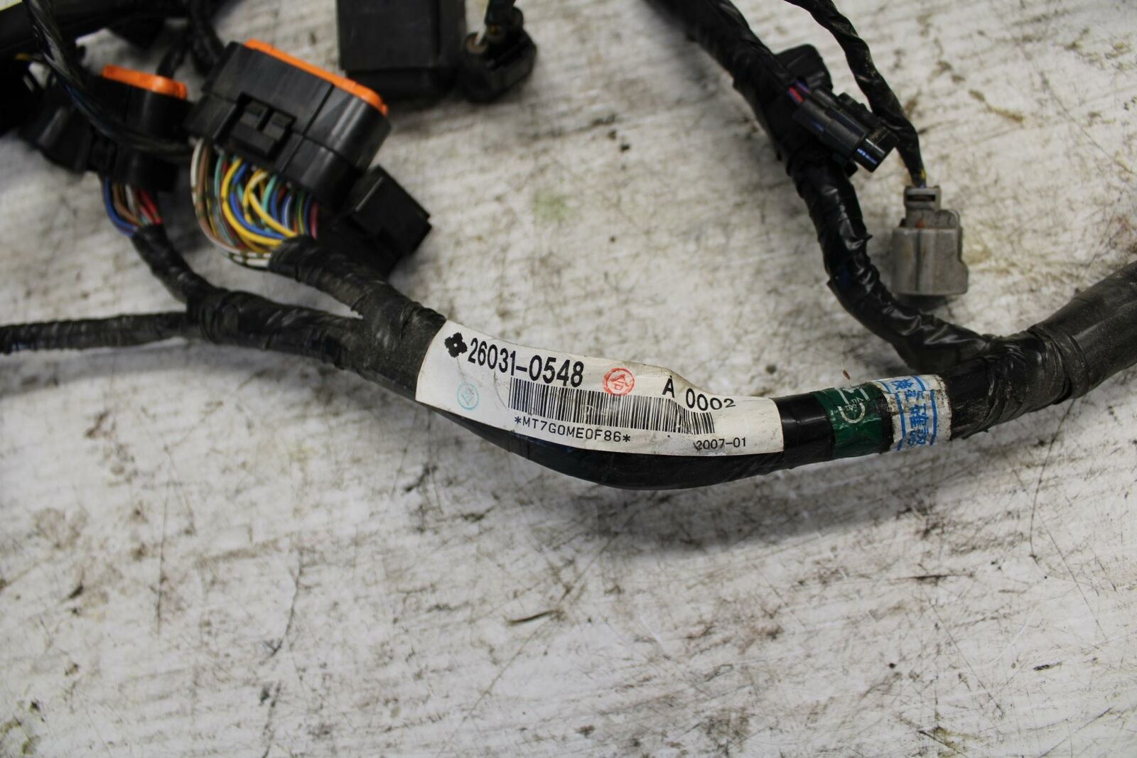 07-09 KAWASAKI VERSYS 650 MAIN ENGINE WIRING HARNESS MOTOR WIRE LOOM BB302