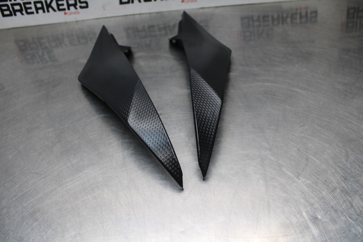 08-16 YAMAHA YZF R6 RIGHT LEFT GAS FUEL TANK PANELS COVERS TRIM SET COWLS  BB856