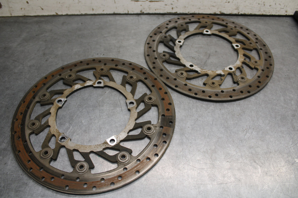 09-14 YAMAHA YZF R1 FRONT LEFT RIGHT BRAKE ROTORS DISCS 14B-2581T-00-00 BB696