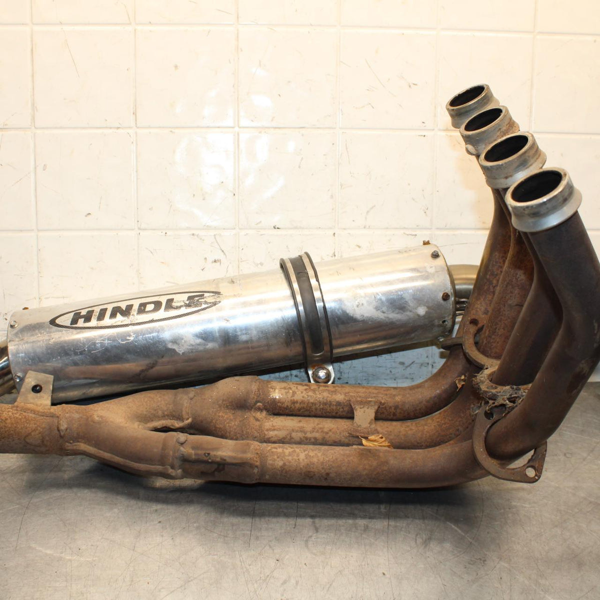 2000 Yamaha YZF R6 FULL EXHAUST SYSTEM HEADERS PIPE MUFFLER BB558