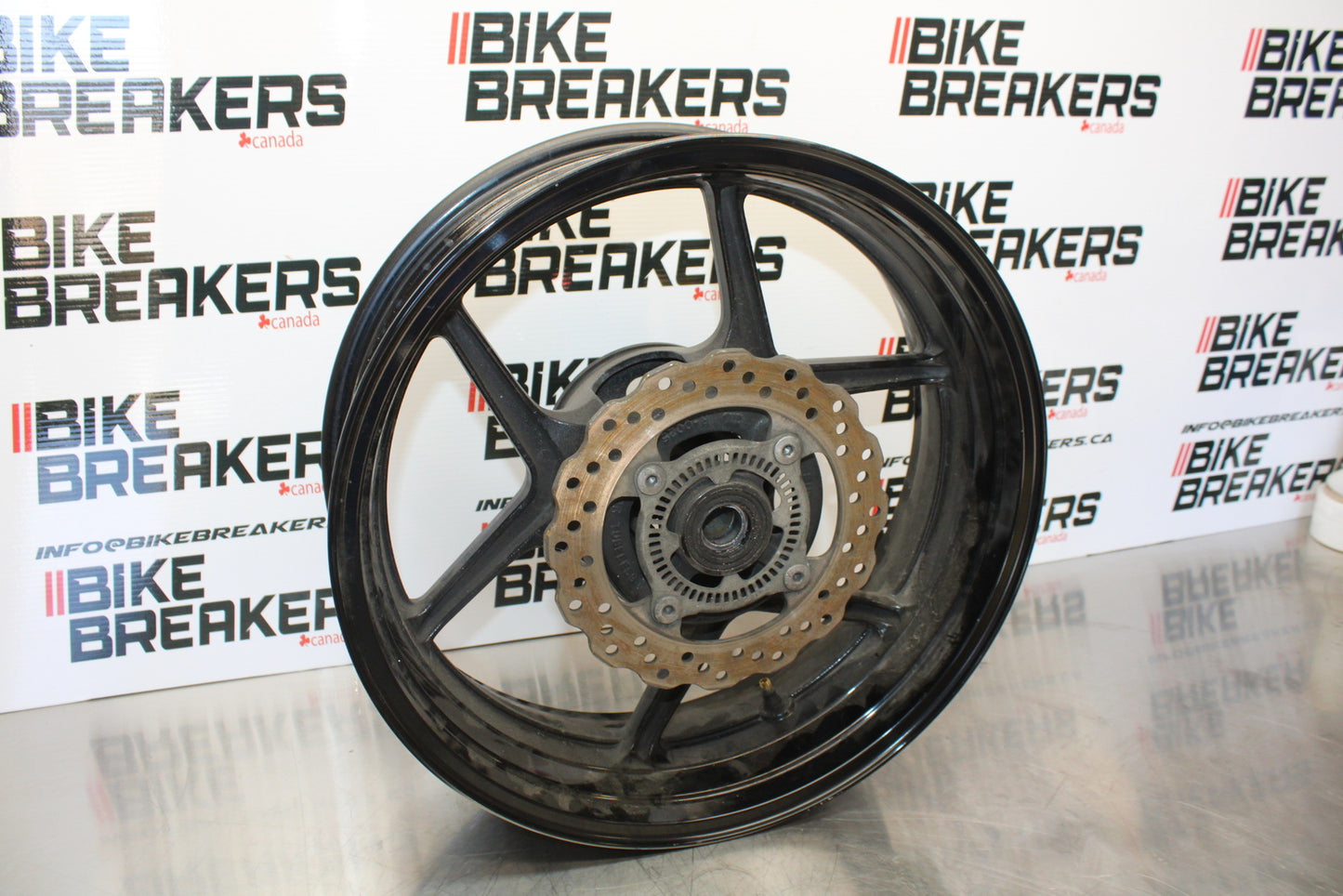 13-18 KAWASAKI NINJA ZX6R REAR WHEEL BACK RIM & ROTOR BB143