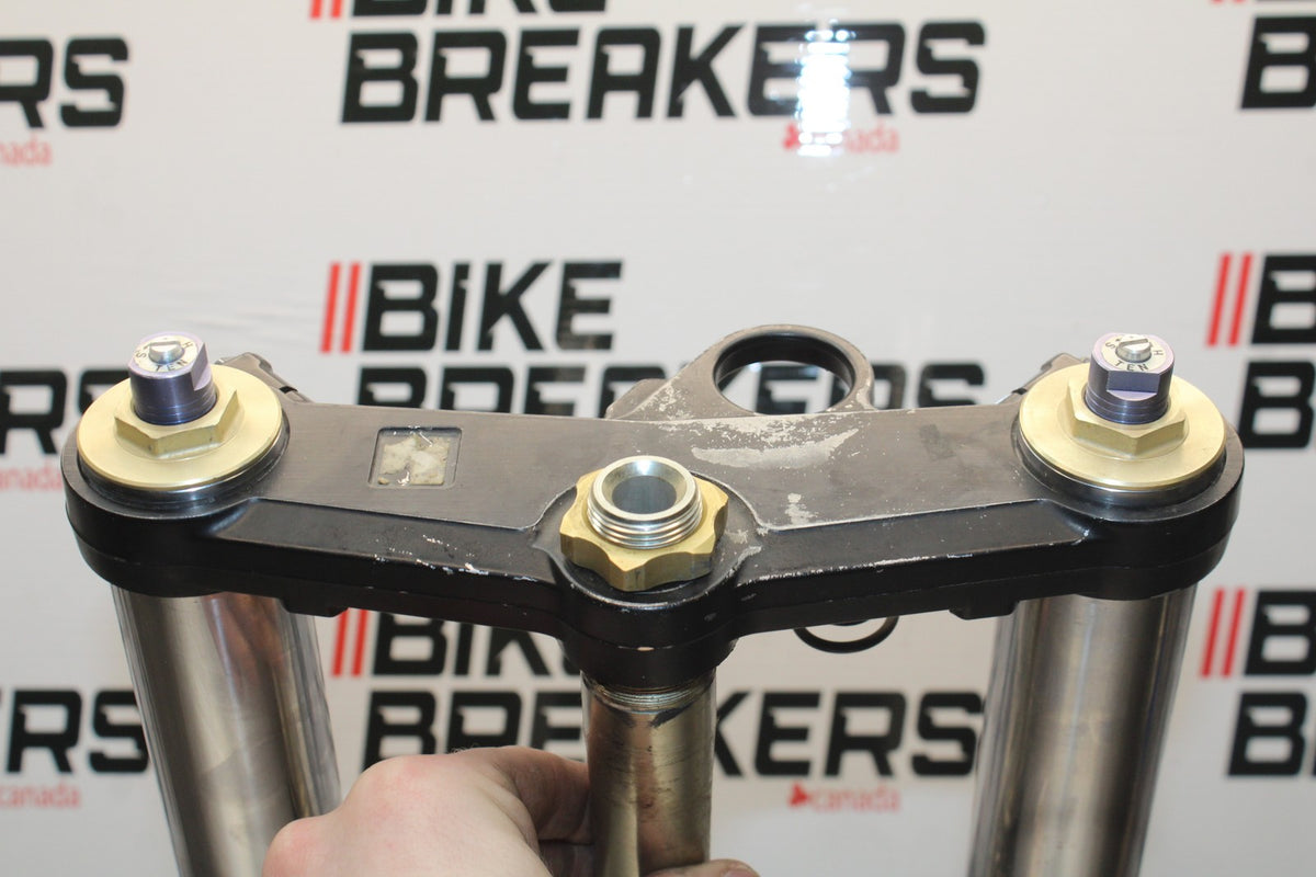 02 SUZUKI GSXR600 COMPLETE FRONT END FORKS SUSPENSION TRIPLE TREES  BB00