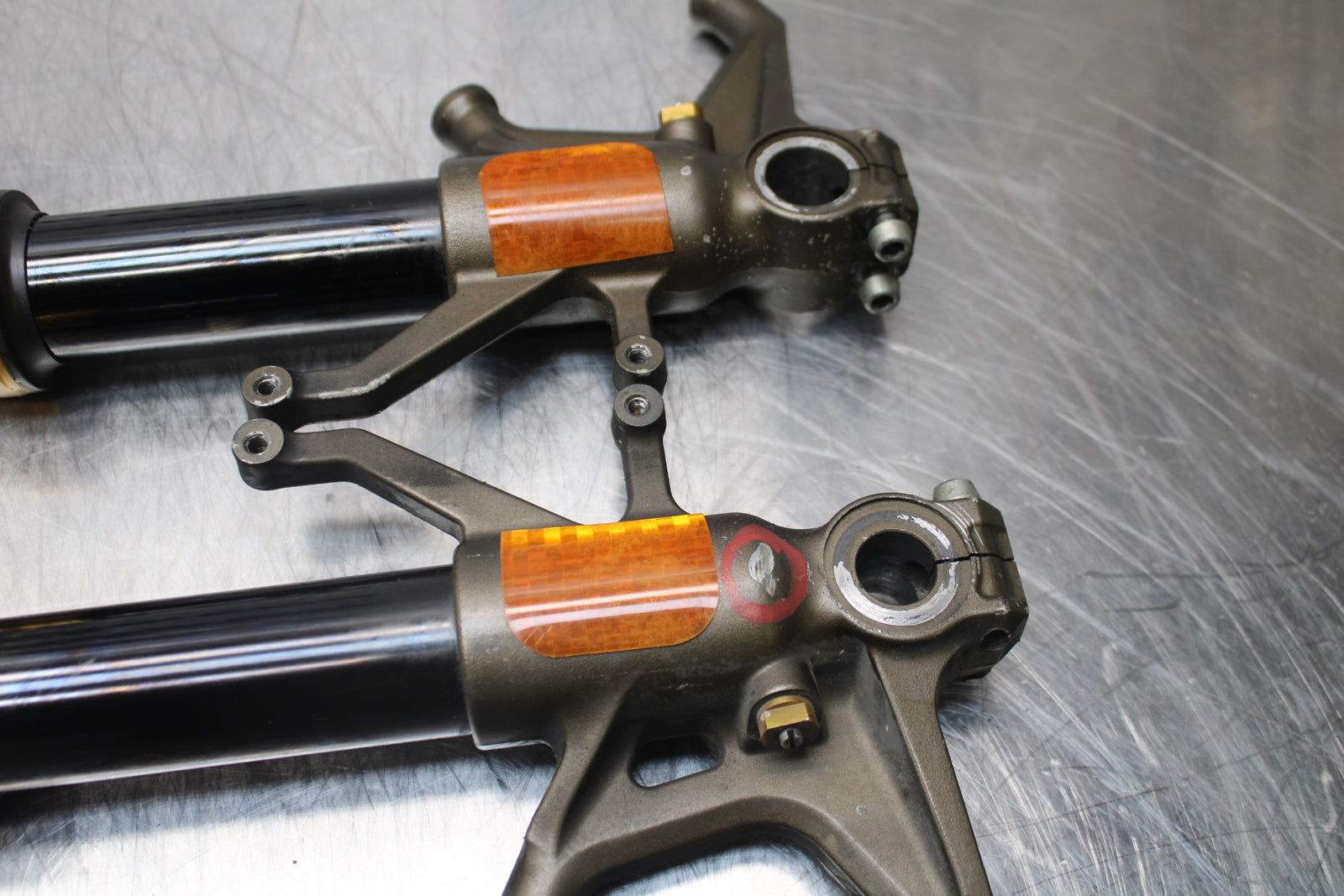 04-05 KAWASAKI NINJA ZX10R FRONT FORKS SHOCK SUSPENSION SET PAIR BB163