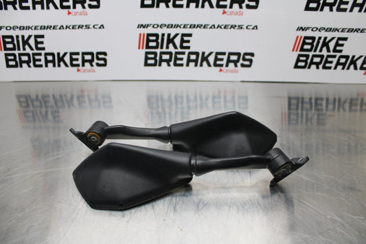 13-17 KAWASAKI NINJA ZX6R ZX636 ABS REAR VIEW MIRROR SET PAIR MIRRORS BB143
