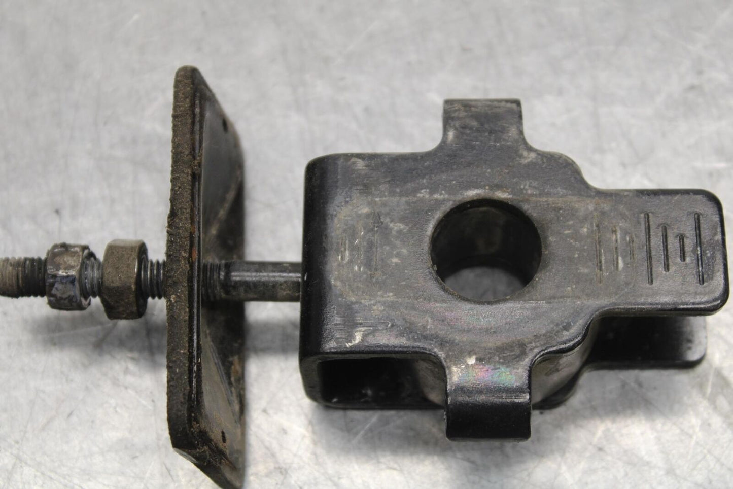 2008 Honda CBF1000 SWINGARM CHAIN TENSIONER ADJUSTMENT BRACKET SET PAIR  BB641