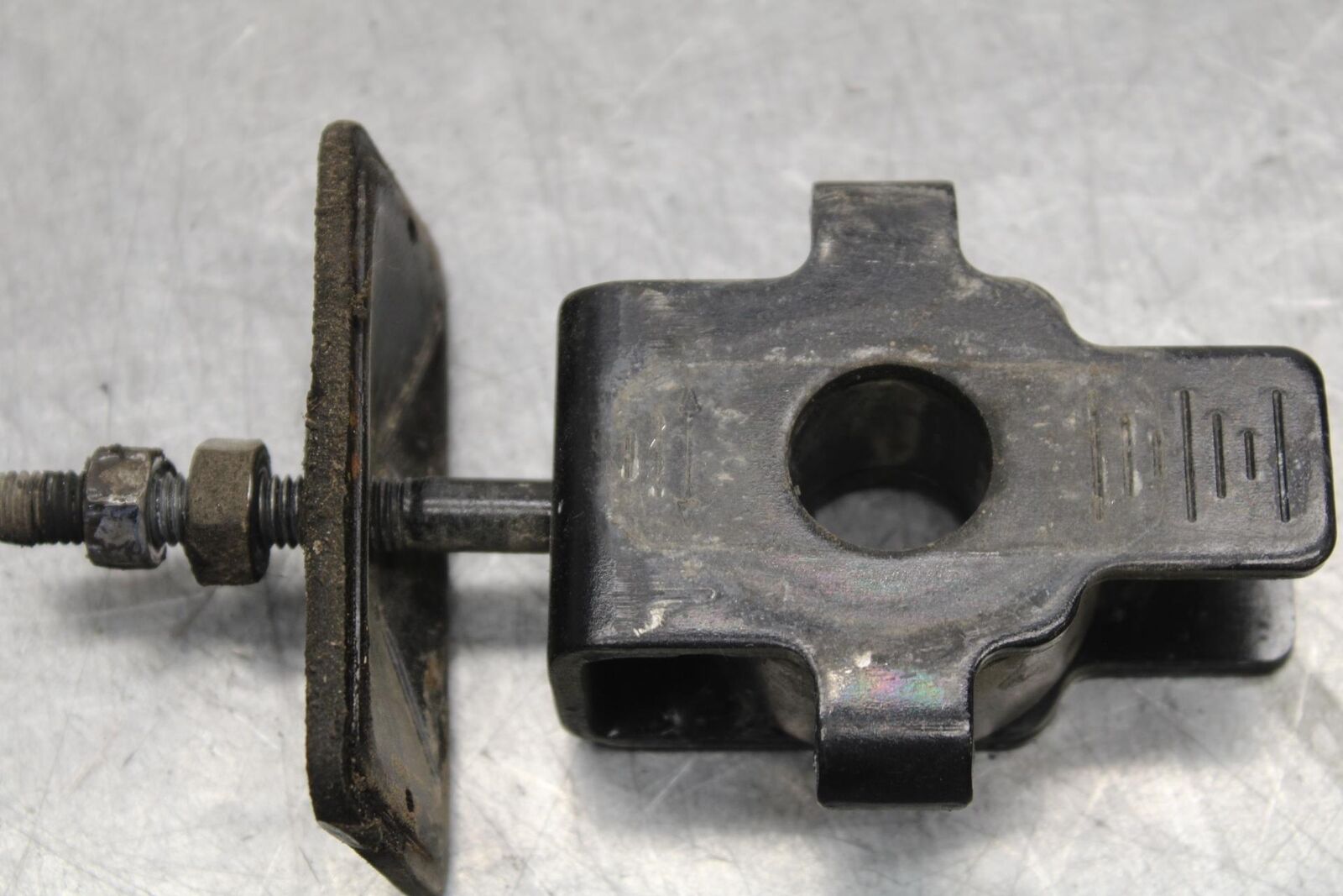 2008 Honda CBF1000 SWINGARM CHAIN TENSIONER ADJUSTMENT BRACKET SET PAIR  BB641