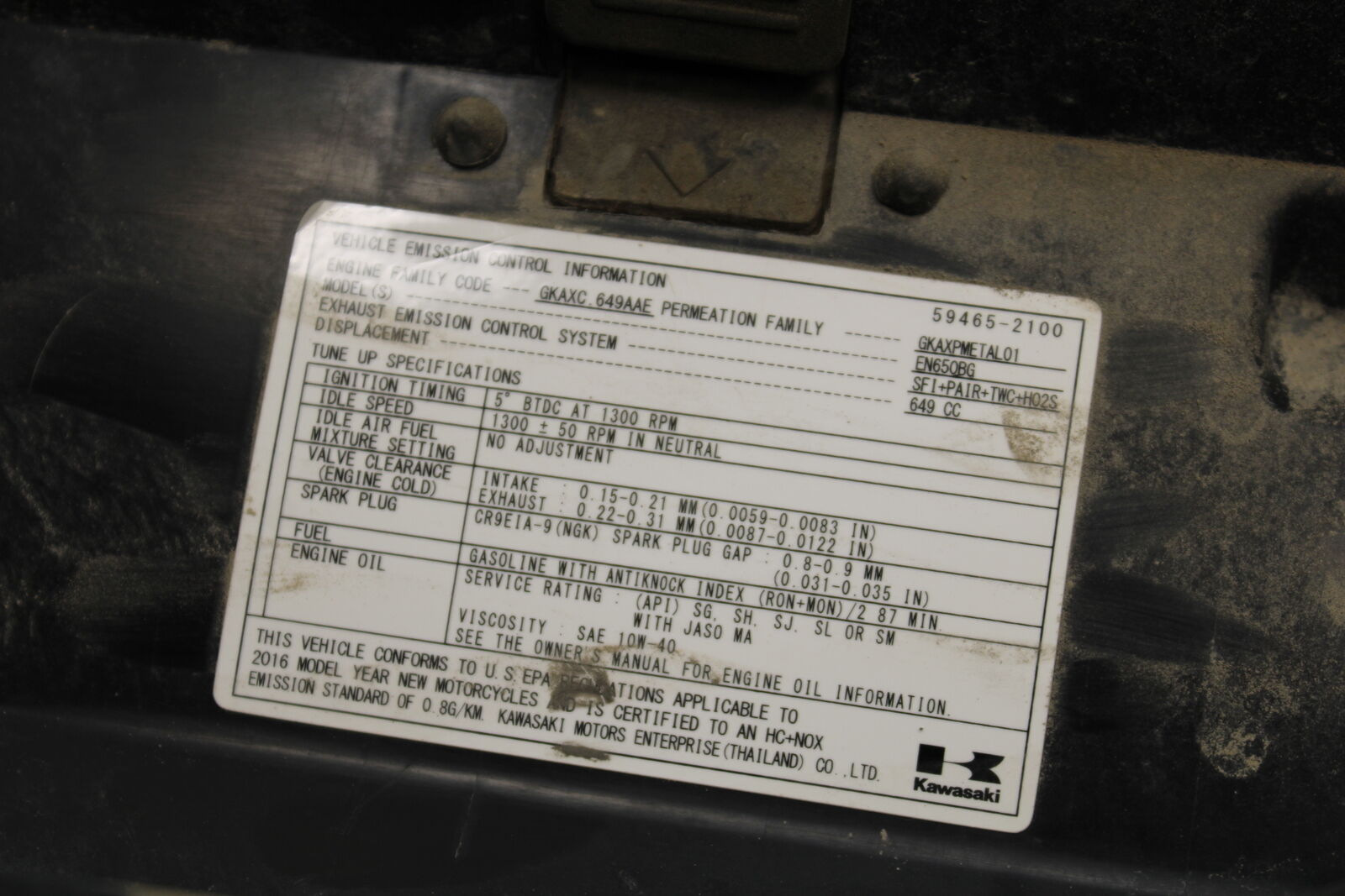 16-17 KAWASAKI VULCAN S 650 EN650 ABS BATTERY TRAY BOX HOLDER BB731