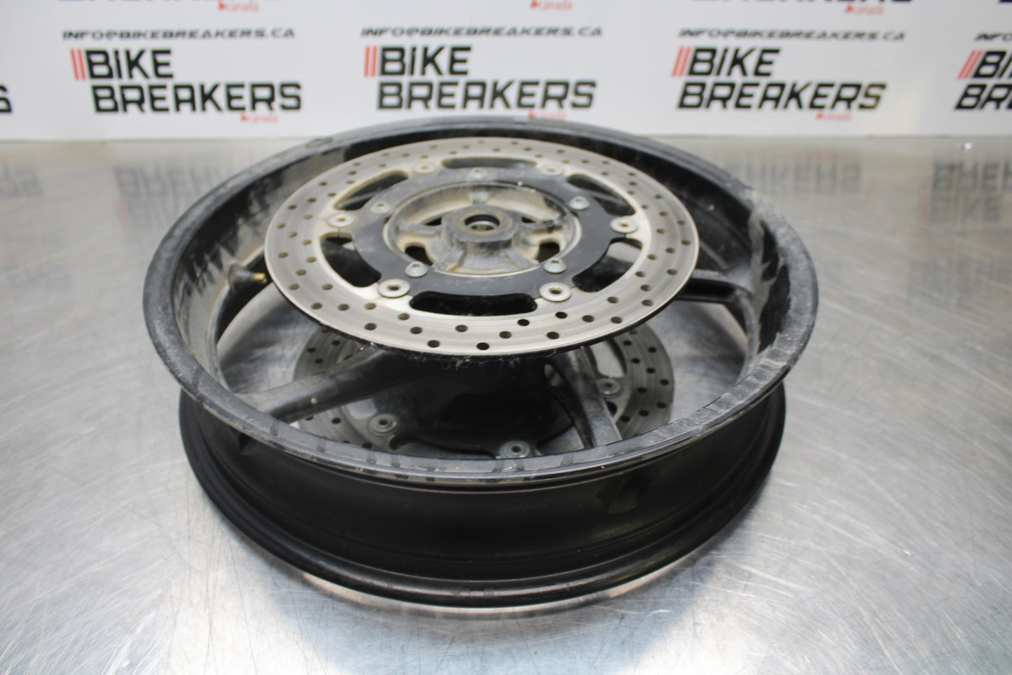 09-15 YAMAHA FZ6R FRONT WHEEL FRONT RIM & ROTORS BB161