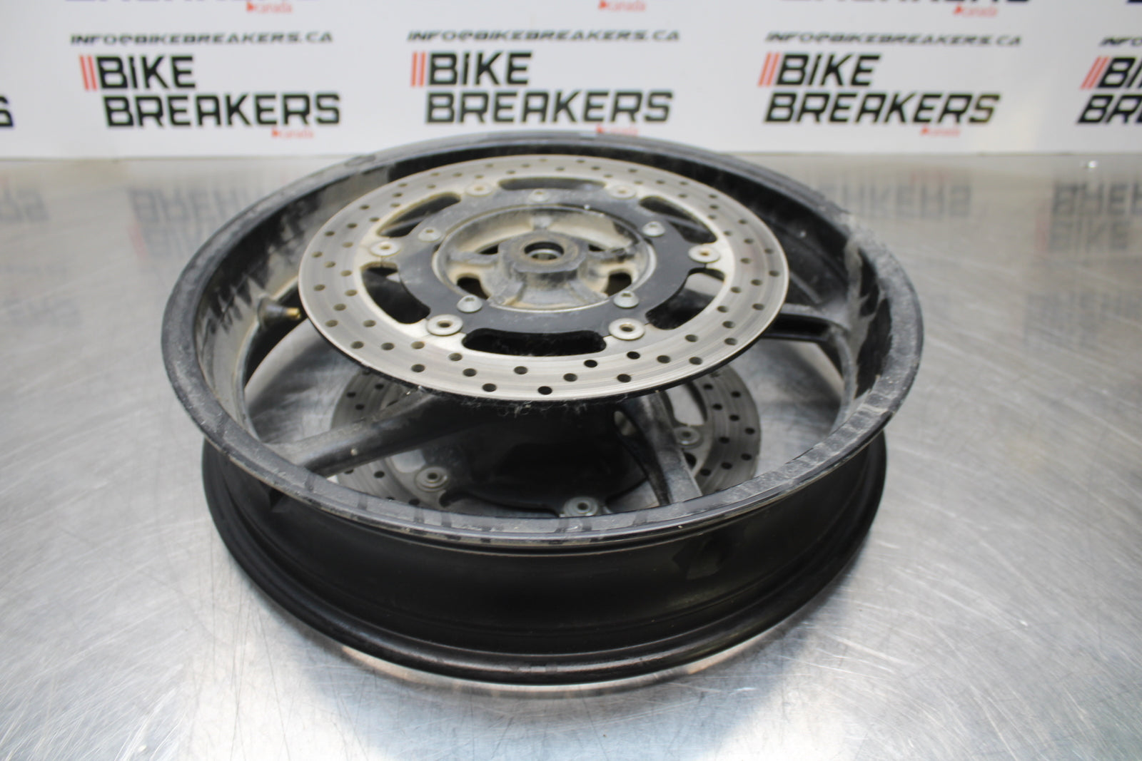 09-15 YAMAHA FZ6R FRONT WHEEL FRONT RIM & ROTORS BB161