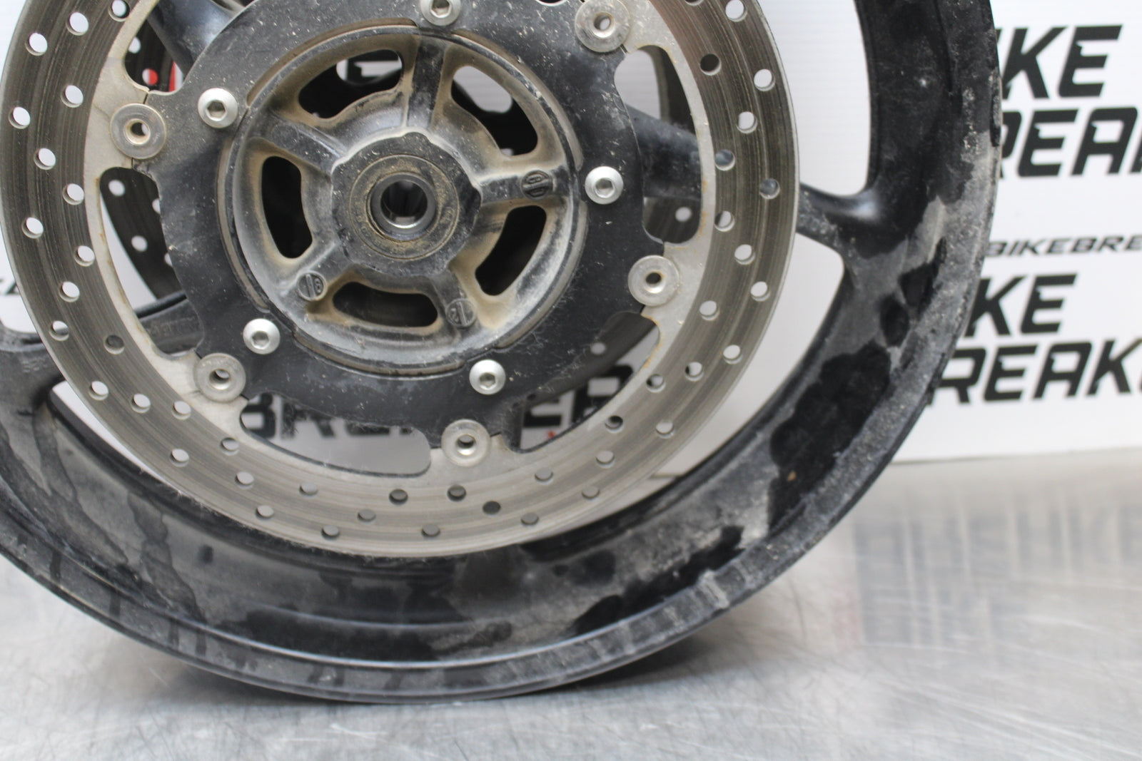 09-15 YAMAHA FZ6R FRONT WHEEL FRONT RIM & ROTORS BB161