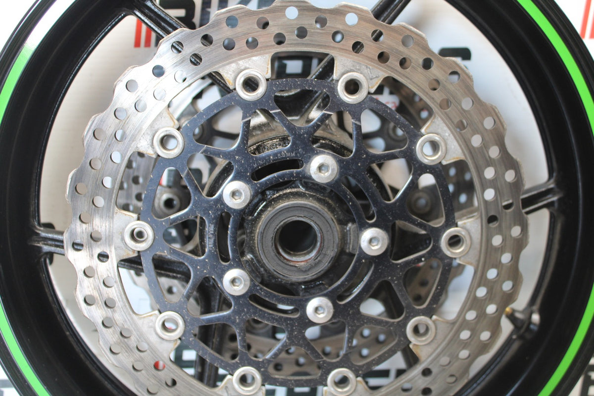 08 KAWASAKI NINJA ZX10R FRONT WHEEL FRONT RIM & ROTORS BB902
