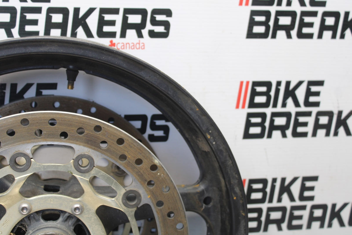 05-06 HONDA CBR600RR FRONT WHEEL FRONT RIM & ROTORS BB893