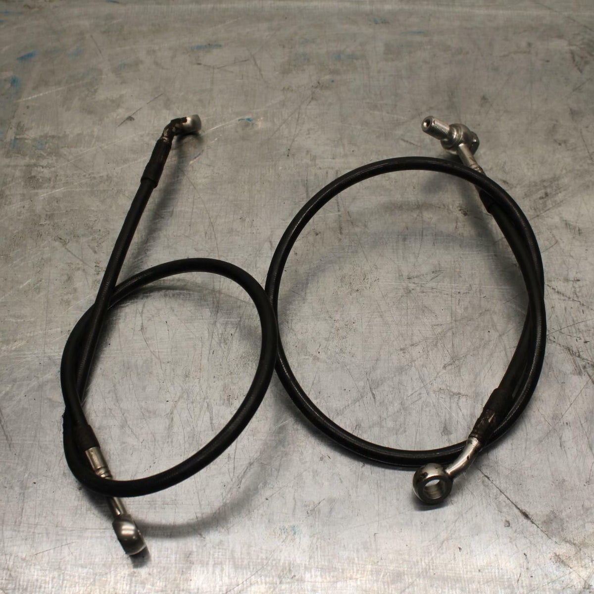 92 SUZUKI GSXR1100 BRAIDED FRONT BRAKE CALIPER HOSES LINES BB411