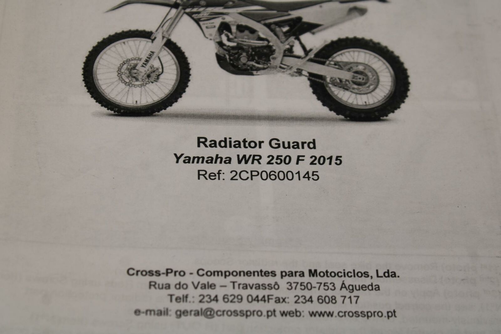15-16 YAMAHA WR250F CROSSPRO RADIATOR GUARD SHIELD
