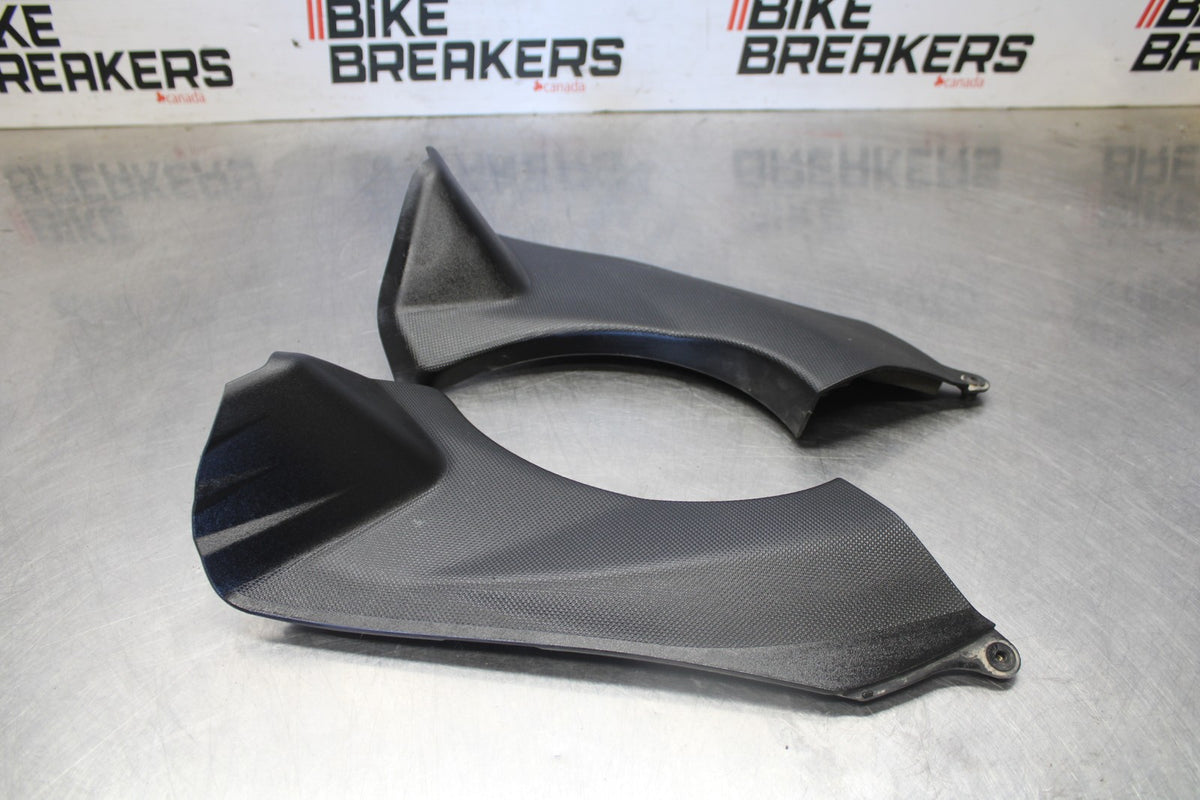 07-08 KAWASAKI NINJA ZX6R RIGHT LEFT FRONT INNER COVERS PANELS COWLS BB937