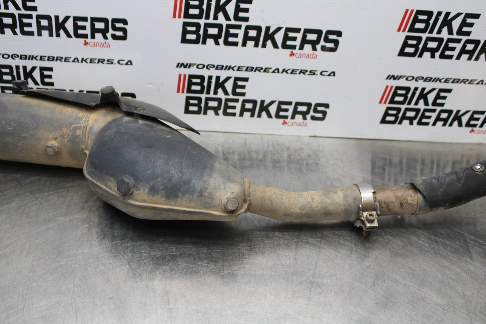 08-18 KAWASAKI KLR650 FULL EXHAUST SYSTEM HEADERS PIPE MUFFLER BB183
