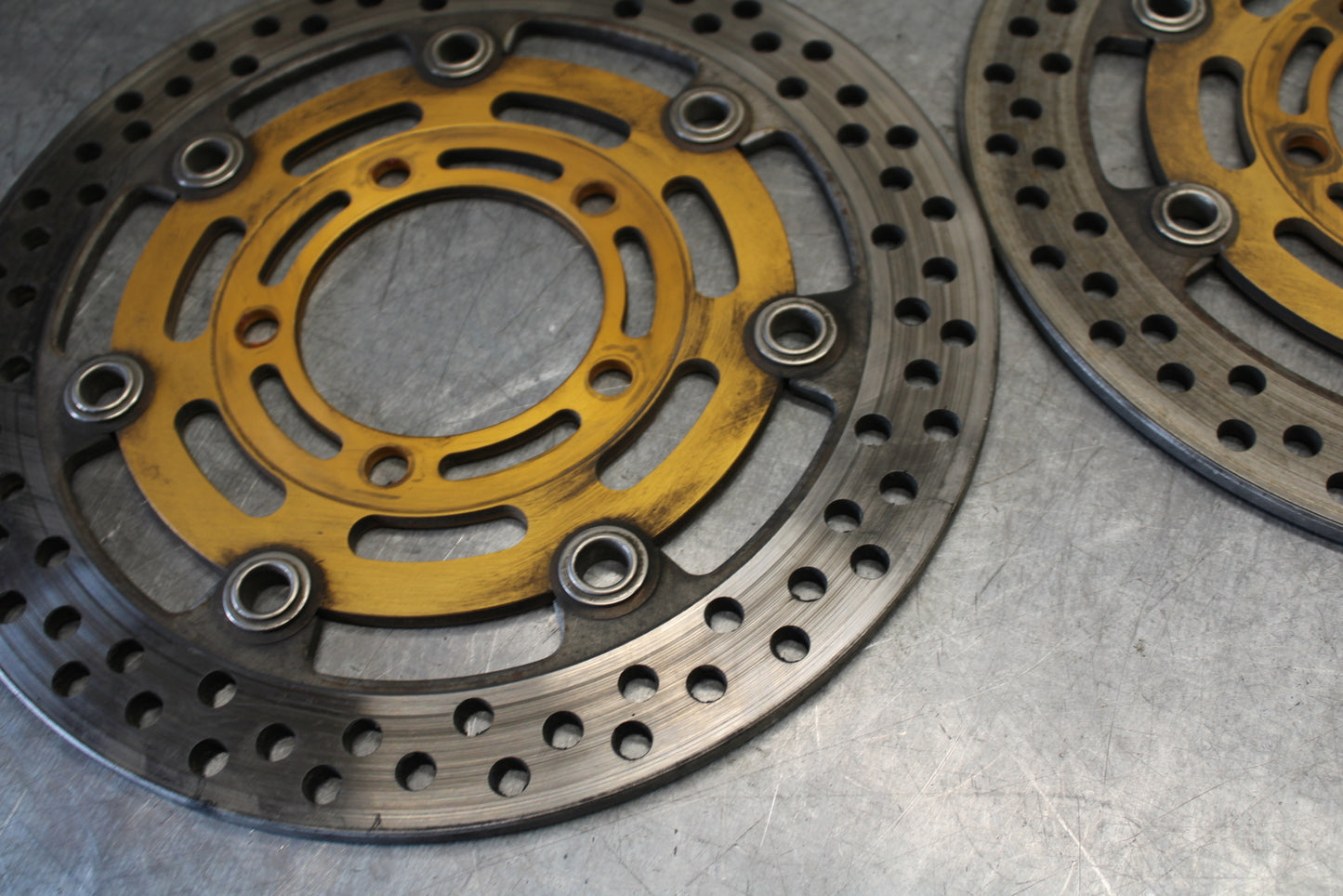 03-04 KAWASAKI NINJA ZX6RR FRONT LEFT RIGHT BRAKE ROTORS DISCS BB684