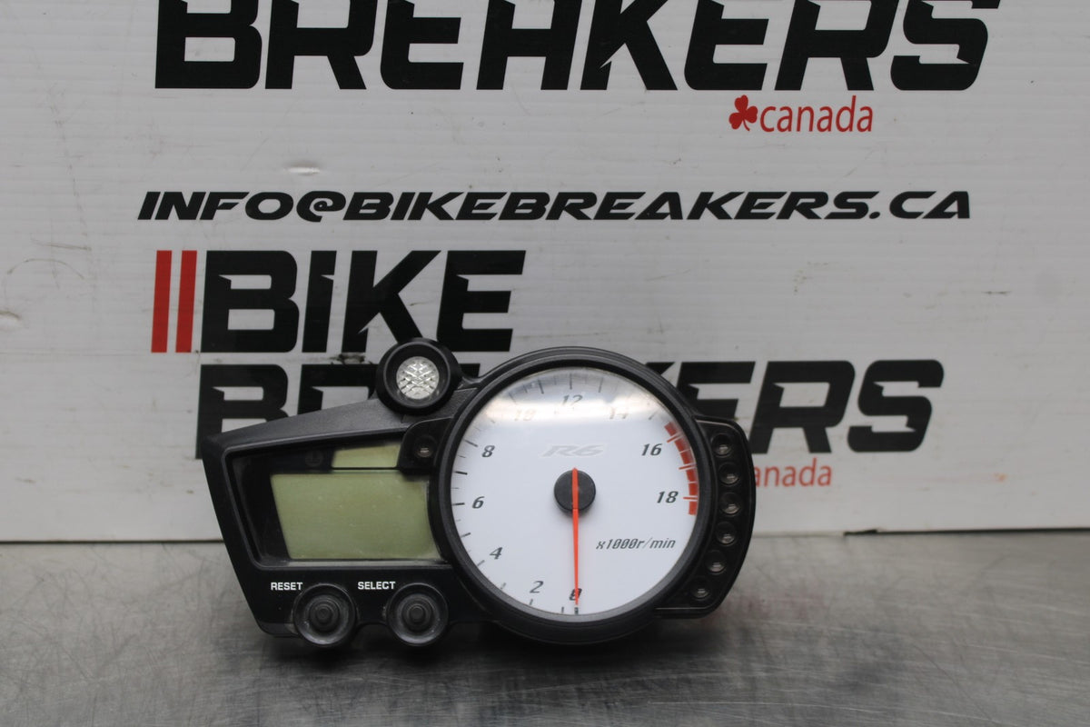 08-09 YAMAHA YZF R6S SPEEDO GAUGES DISPLAY CLUSTER SPEEDOMETER TACHOMETER BB796