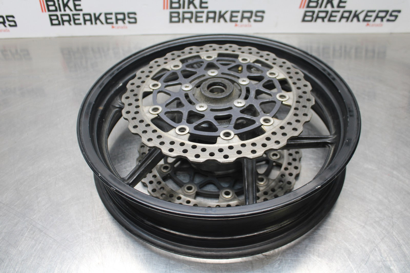 08 KAWASAKI NINJA ZX10R FRONT WHEEL FRONT RIM & ROTORS  BB201