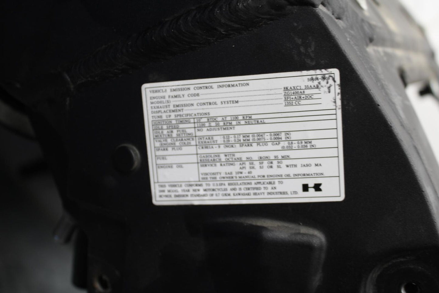 07-08 KAWASAKI CONCOURS 1400 ABS FRAME CHASSIS BB449