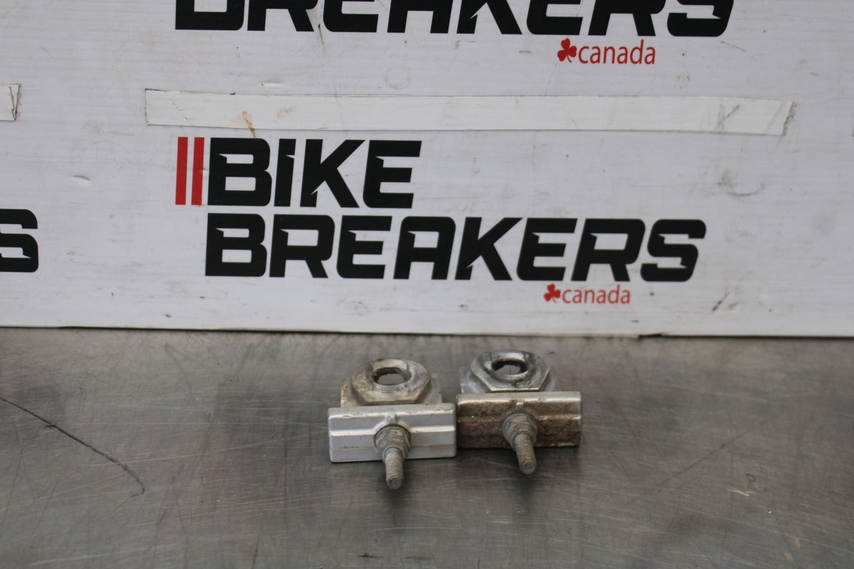 06 KAWASAKI KLR650 SWINGARM CHAIN TENSIONER ADJUSTMENT BRACKETS  BB919