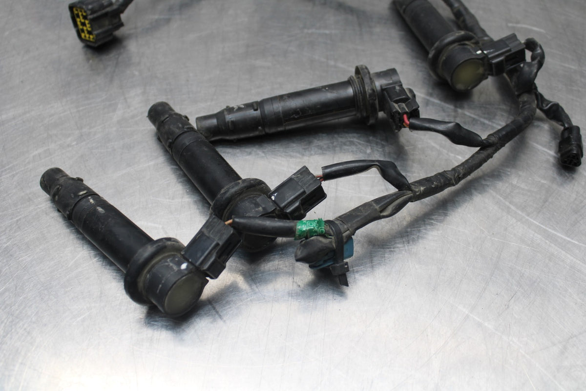 08-16 YAMAHA YZF R6 IGNITION COILS & COIL WIRING HARNESS WIRE LOOM BB798