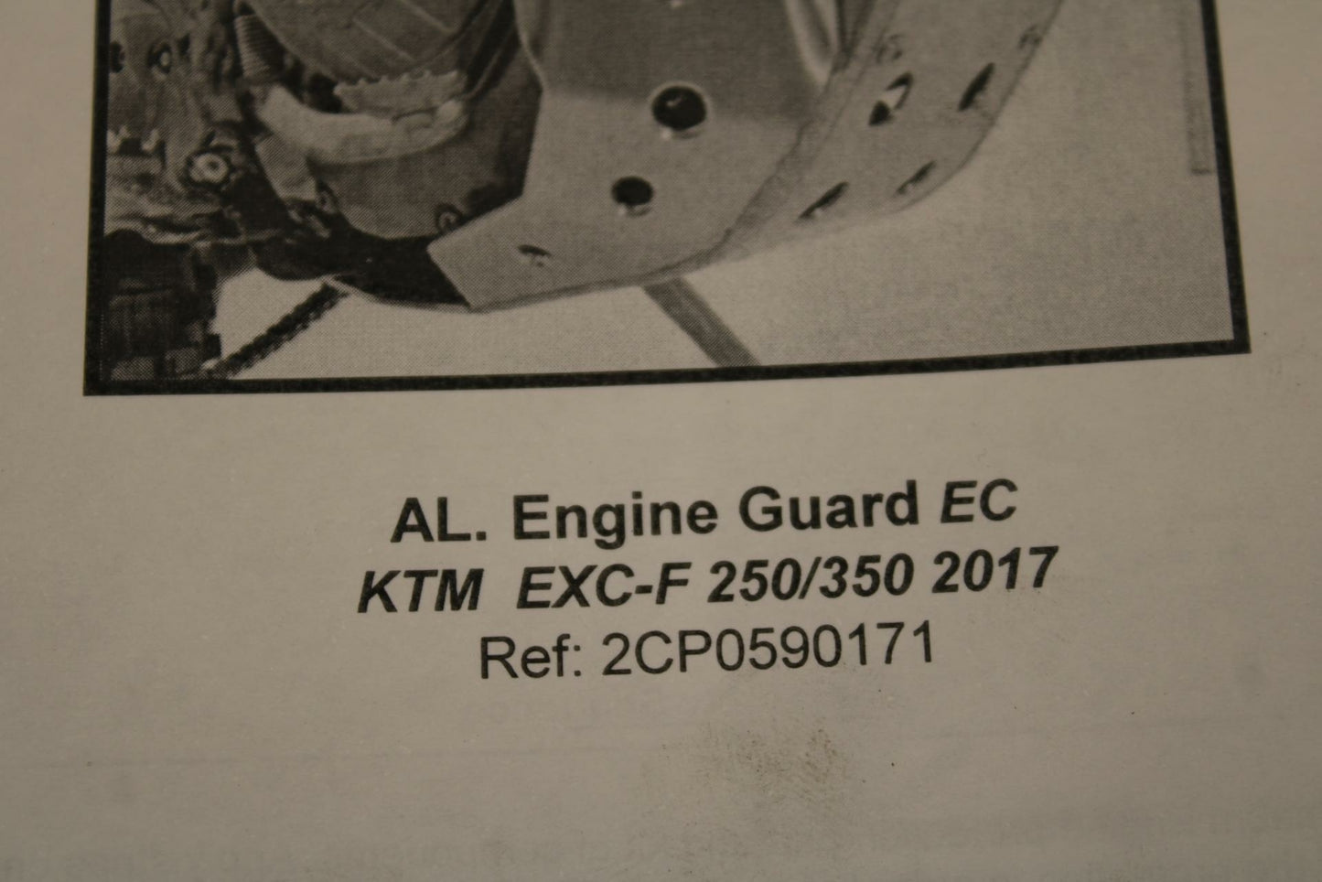 17 KTM 250-350 EXC F CROSSPRO LOWER BOTTOM SKID PLATE GUARD SHIELD