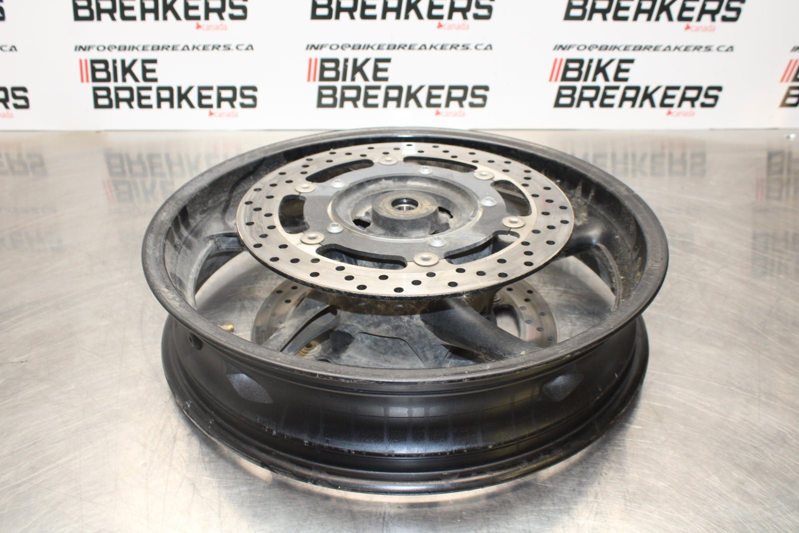 09-15 YAMAHA FZ6R FRONT WHEEL FRONT RIM & ROTORS BB161