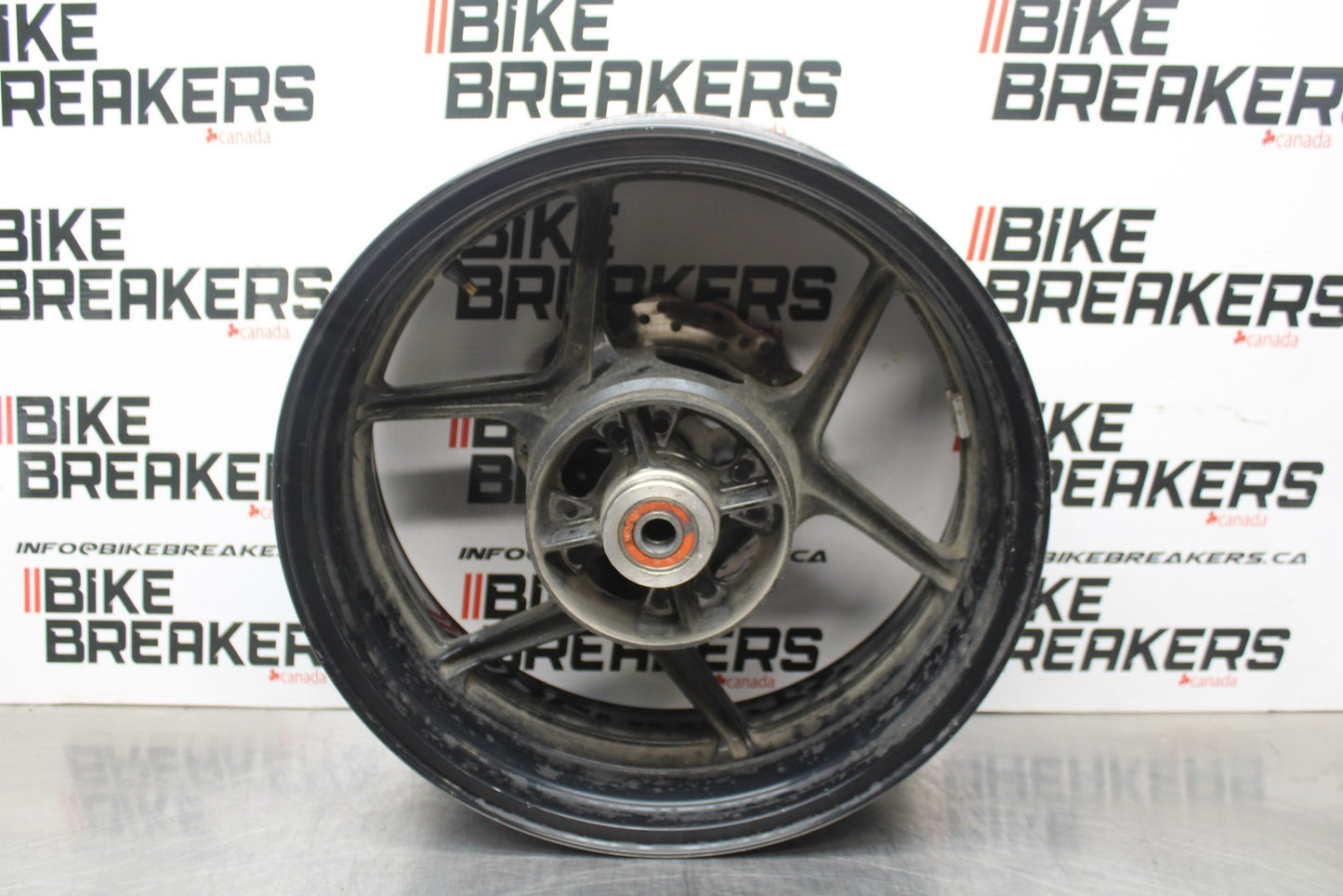 08 KAWASAKI NINJA ZX10R REAR WHEEL BACK RIM & ROTOR BB201