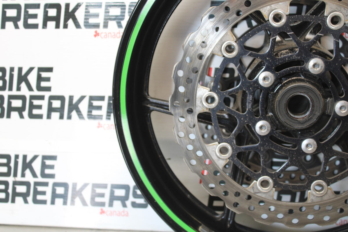 08 KAWASAKI NINJA ZX10R FRONT WHEEL FRONT RIM & ROTORS BB902