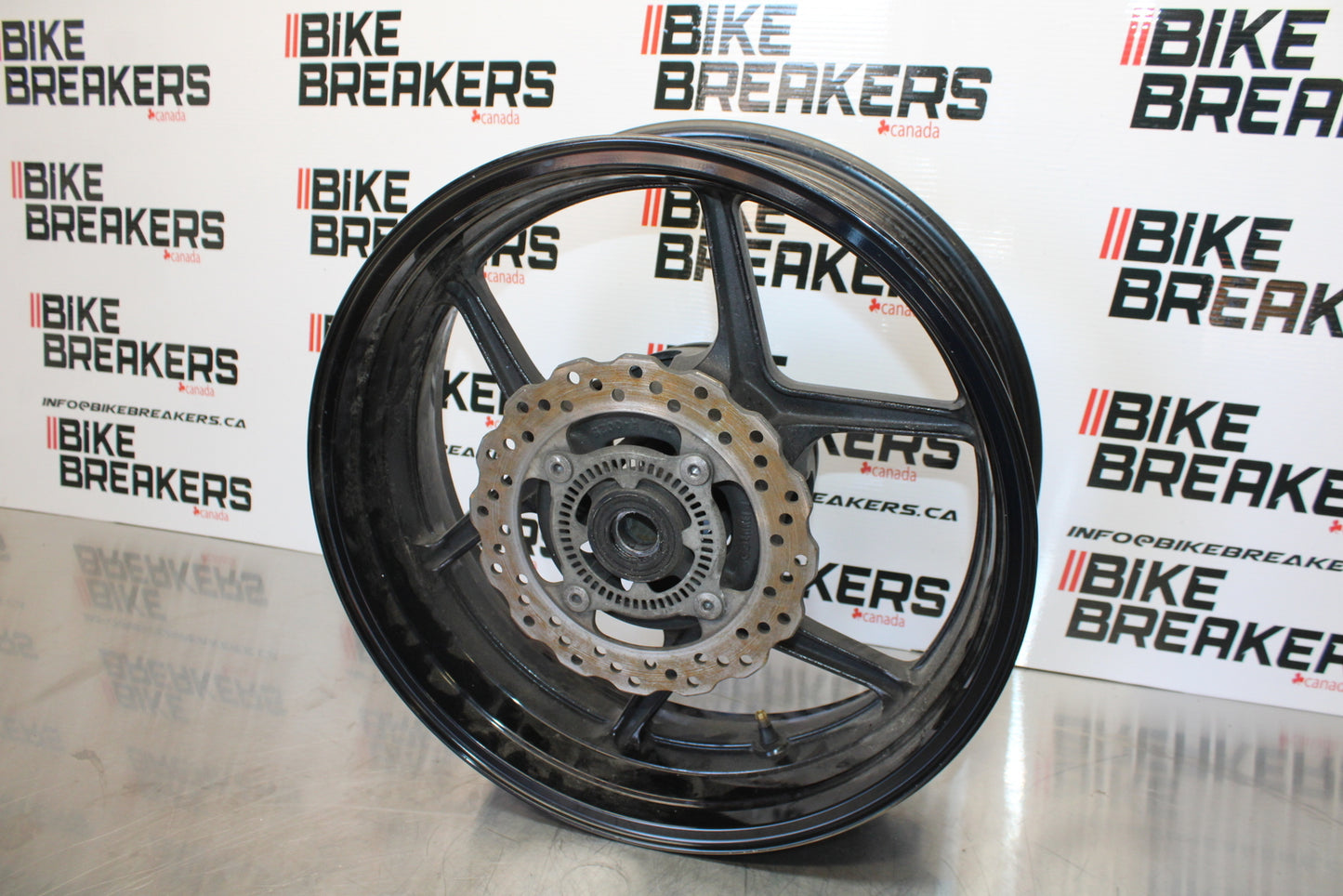 13-18 KAWASAKI NINJA ZX6R REAR WHEEL BACK RIM & ROTOR BB143