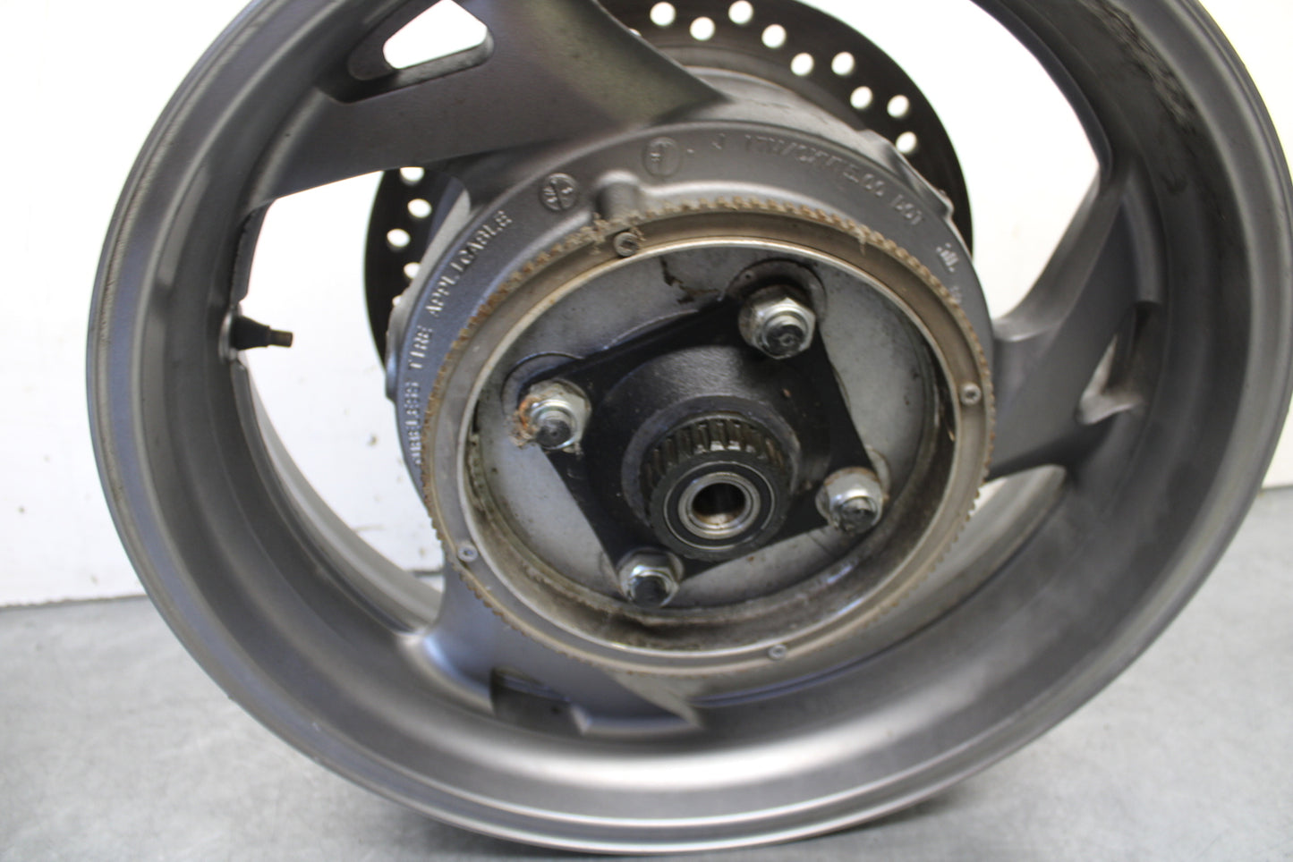 04-12 HONDA ST1300A REAR WHEEL AND ROTOR BACK BRAKE DISC (ITEM B) BB669