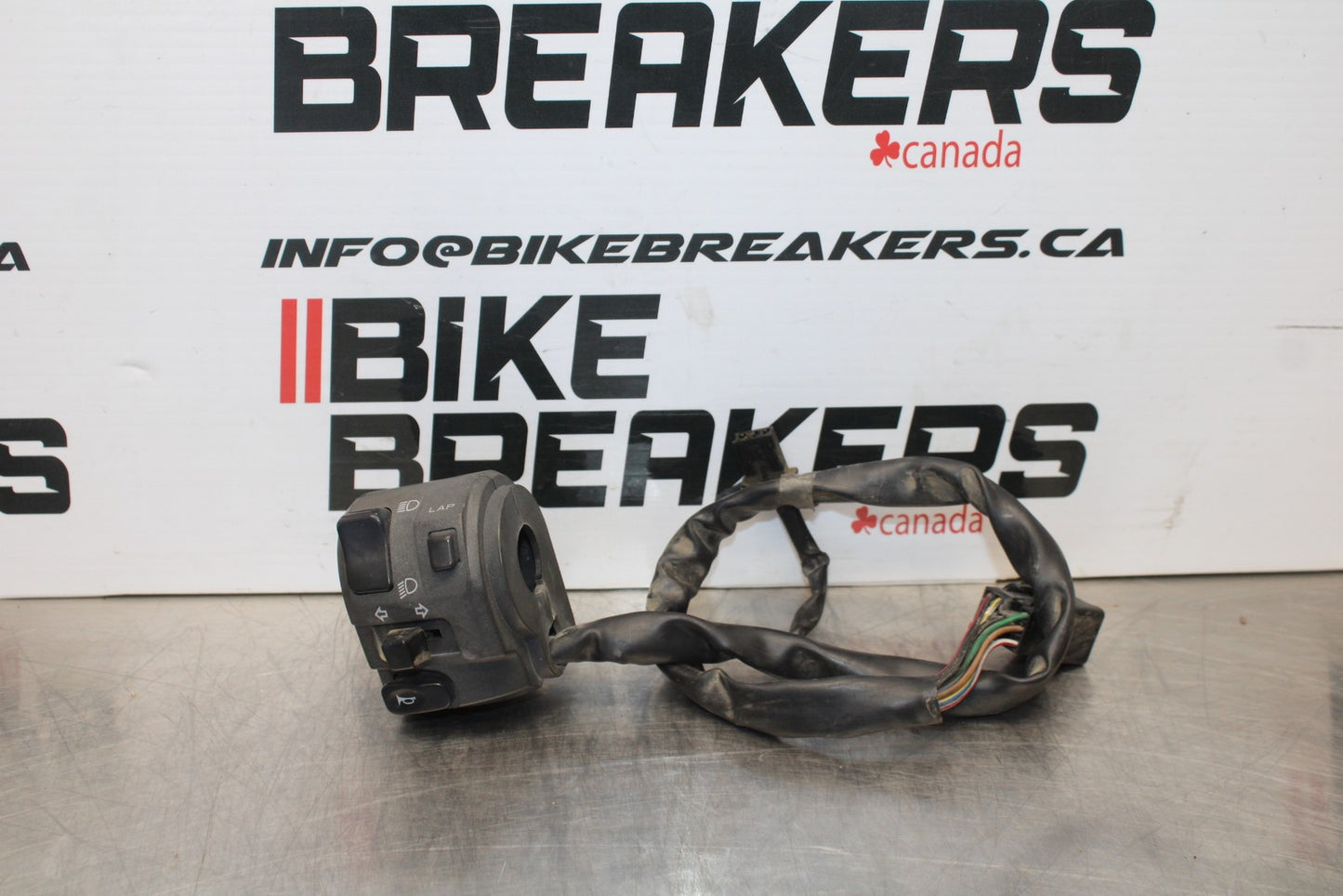 07-08 KAWASAKI NINJA ZX6R LEFT CLIP ON HANDLE HORN SIGNALS SWITCH SWITCHES BB203