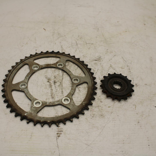 08-17 YAMAHA YZF R6 REAR BACK & FRONT SPROCKET BB354
