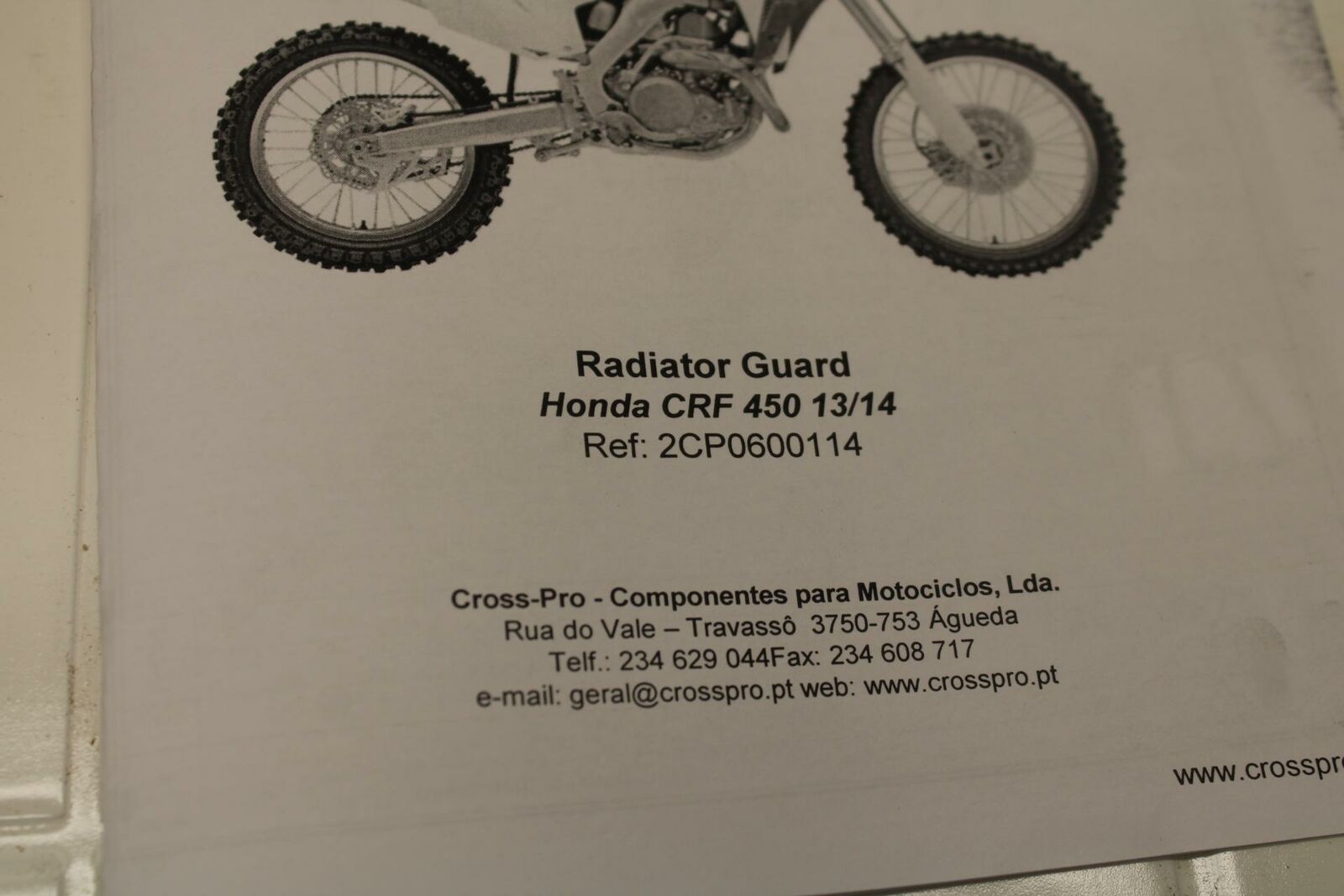 13-14 HONDA CRF450R CROSSPRO RADIATOR GUARD SHIELD 