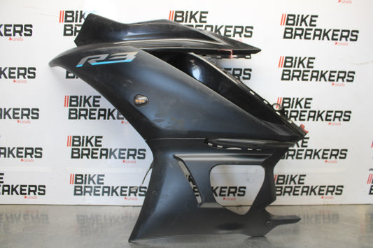 23 YAMAHA YZF R3 LEFT LOWER MID UPPER SIDE FAIRING COWL BB003