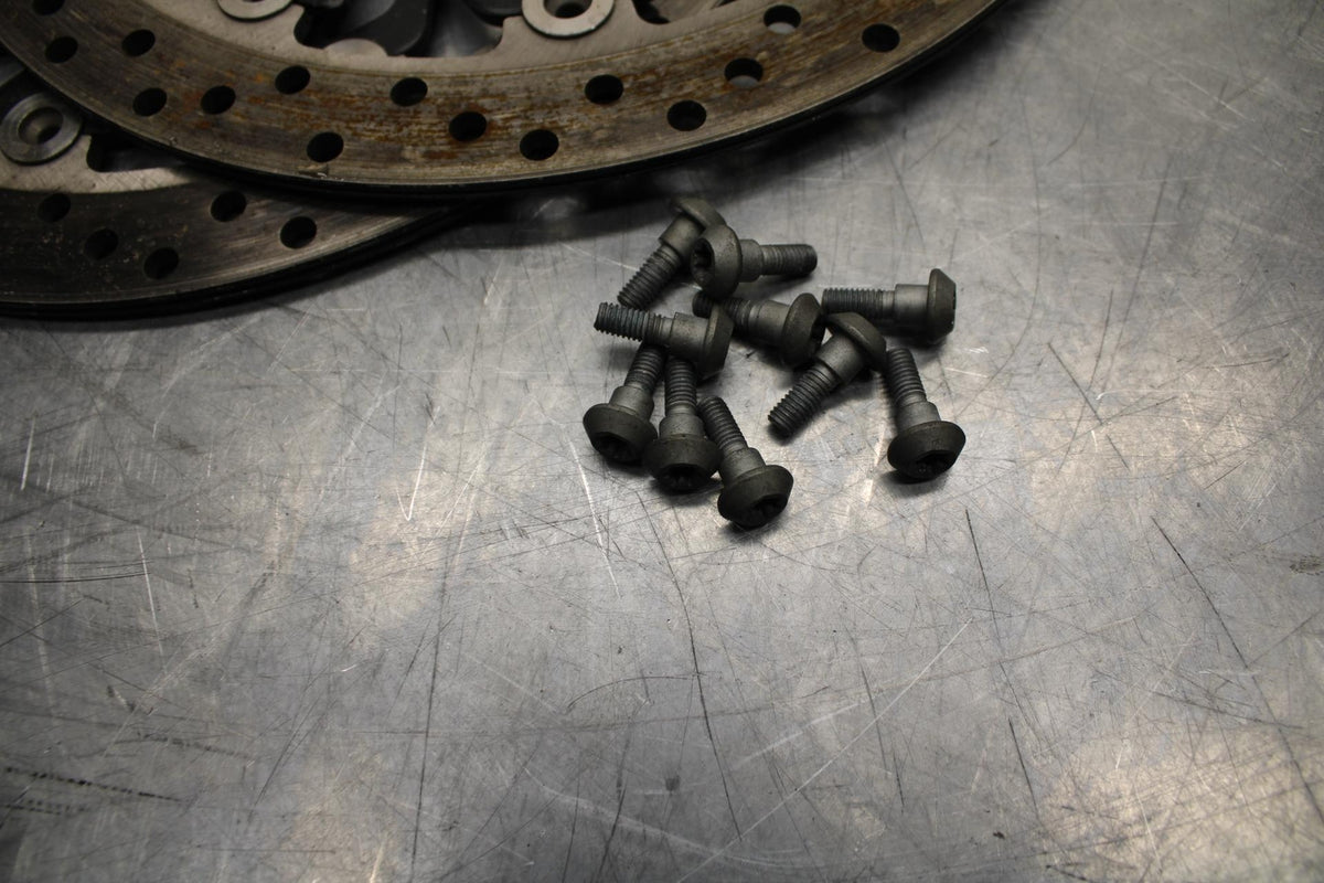 09-14 YAMAHA YZF R1 FRONT  BRAKE ROTORS DISCS BOLTS 14B-2581T-00-00  BB471