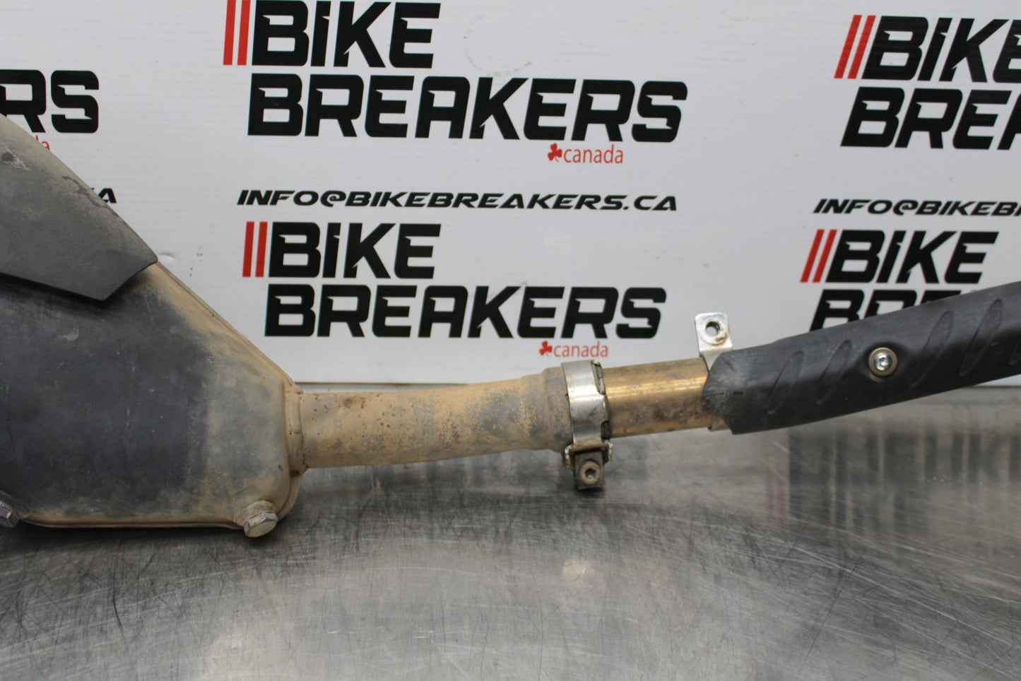 08-18 KAWASAKI KLR650 FULL EXHAUST SYSTEM HEADERS PIPE MUFFLER BB183