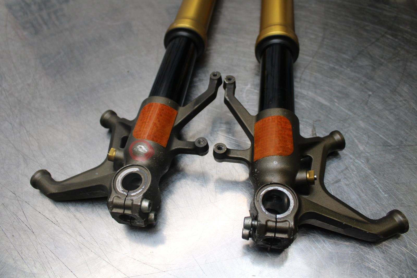 04-05 KAWASAKI NINJA ZX10R FRONT FORKS SHOCK SUSPENSION SET PAIR BB163