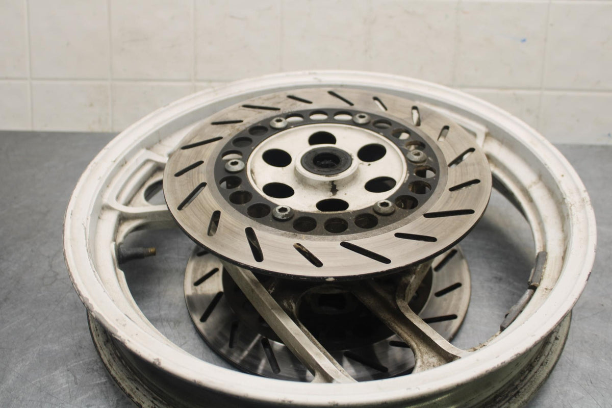 1988 Yamaha FZ600 FRONT WHEEL AND LEFT RIGHT BRAKE ROTORS DISCS BB601