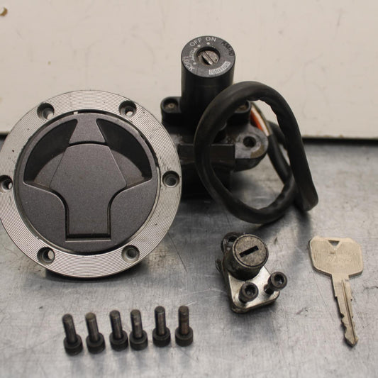 2009 Kawasaki Ninja EX250J IGNITION LOCK KEY SET W/ GAS CAP AND SEAT LOCK BB87