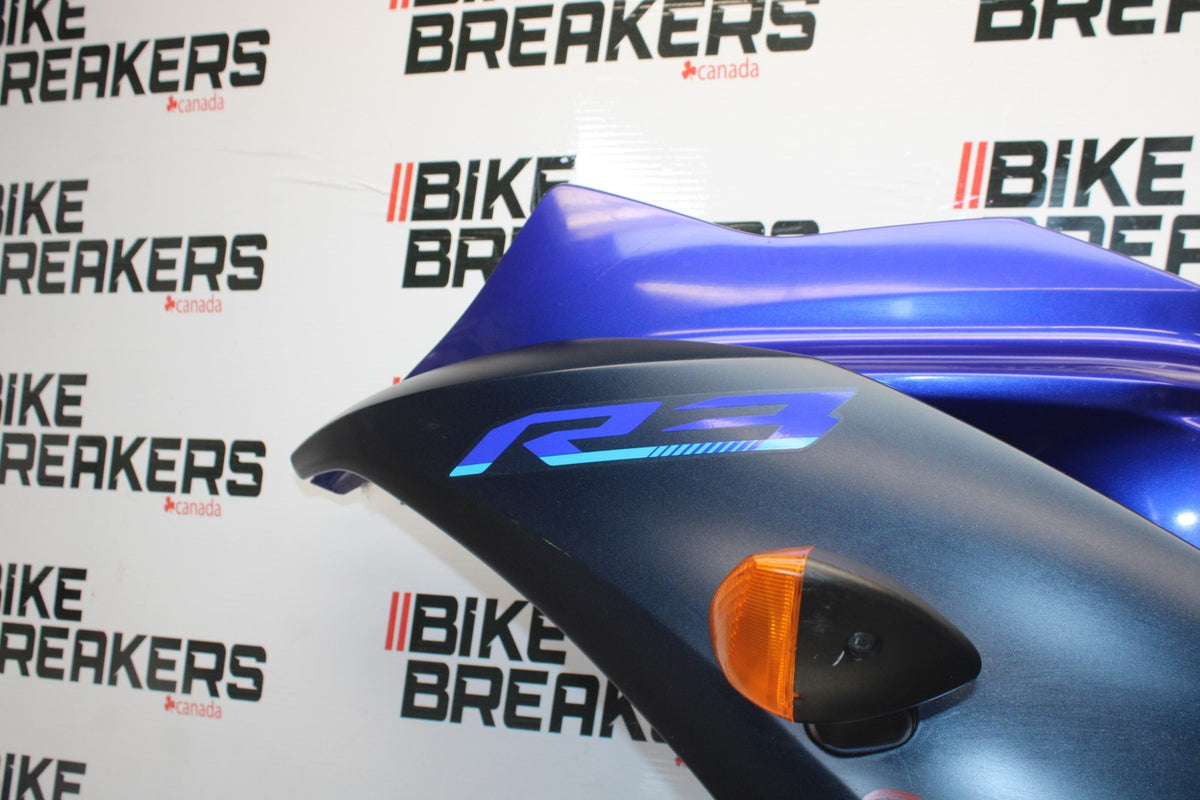 23 YAMAHA YZF R3 LEFT LOWER MID UPPER SIDE FAIRING COWL BB003