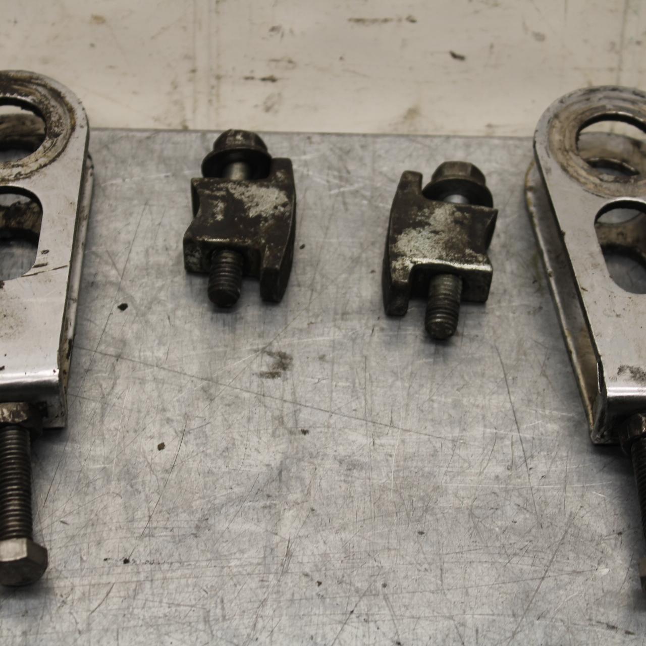 1977 Honda CB550K --- SWINGARM CHAIN TENSIONER ADJUSTMENT BRACKETS  BB592