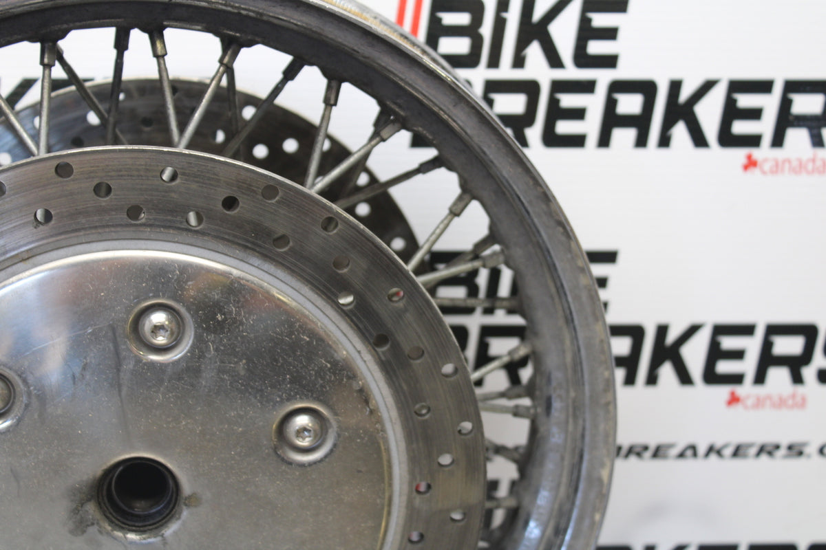 04 YAMAHA ROAD STAR XV1700A FRONT WHEEL FRONT RIM & ROTORS BB155