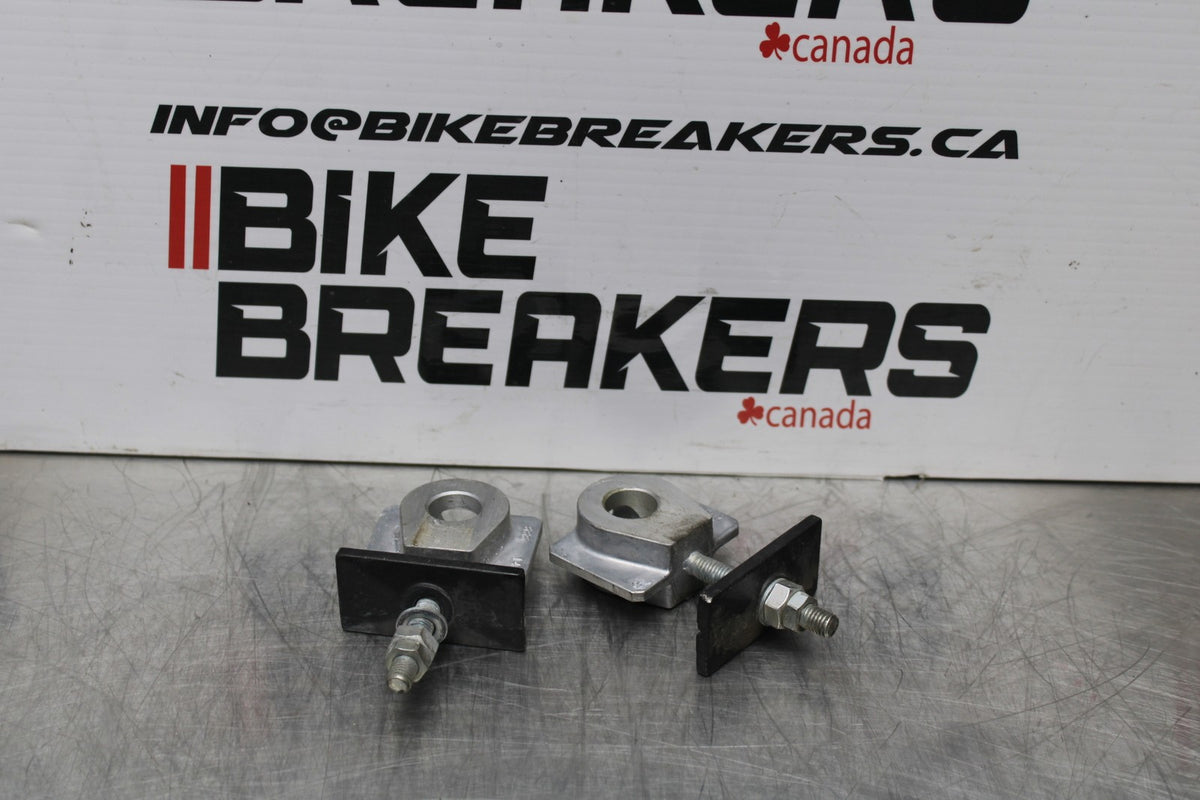 13-17 KAWASAKI NINJA 300 EX300 ABS CHAIN TENSIONER ADJUSTMENT BRACKETS BB187